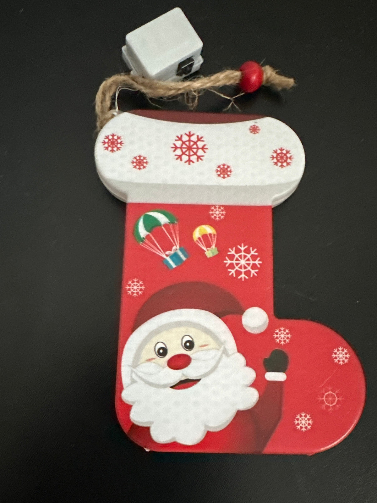 Santa Stocking LED Hanging Ornament