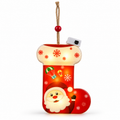 Santa Stocking LED Hanging Ornament