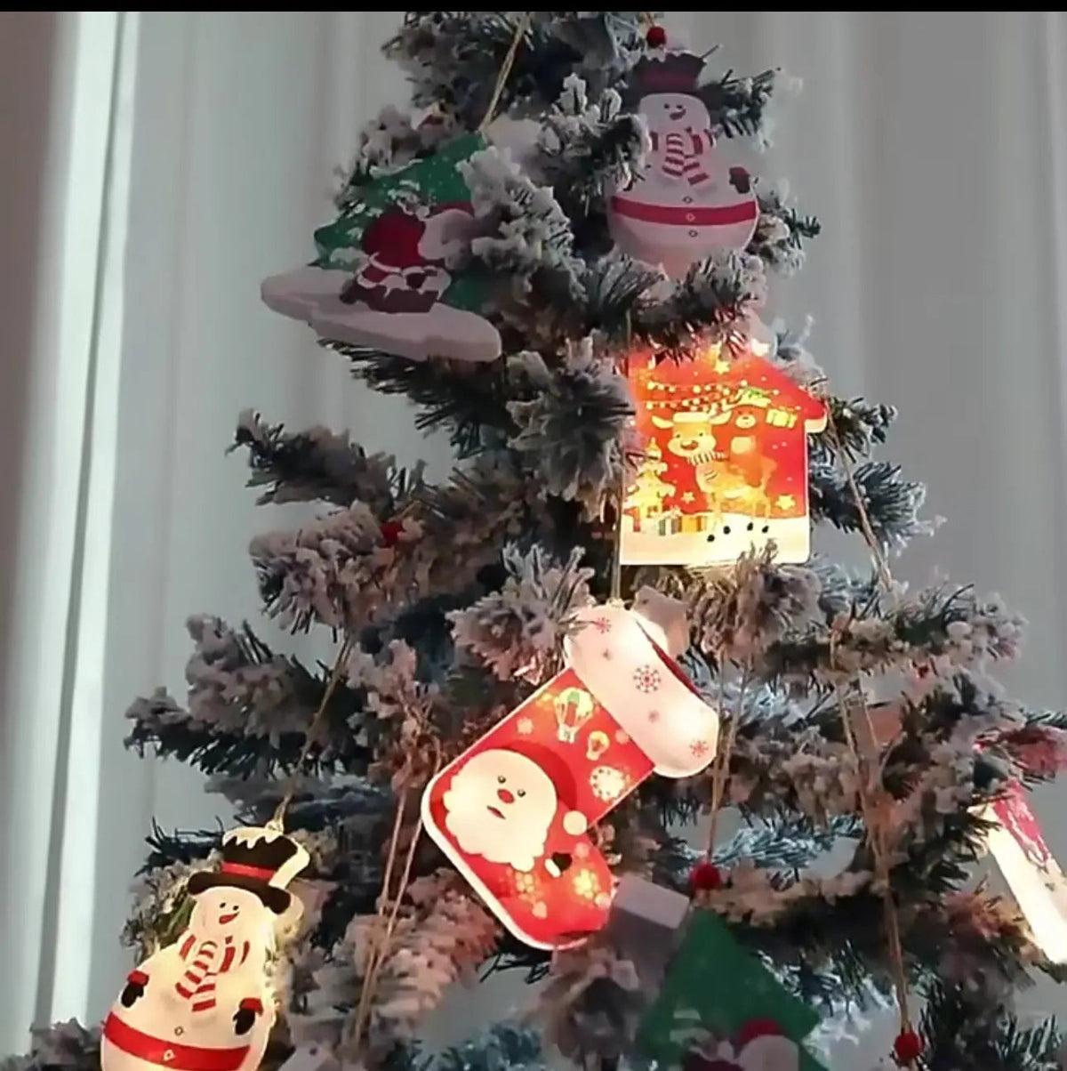 Santa Stocking LED Hanging Ornament