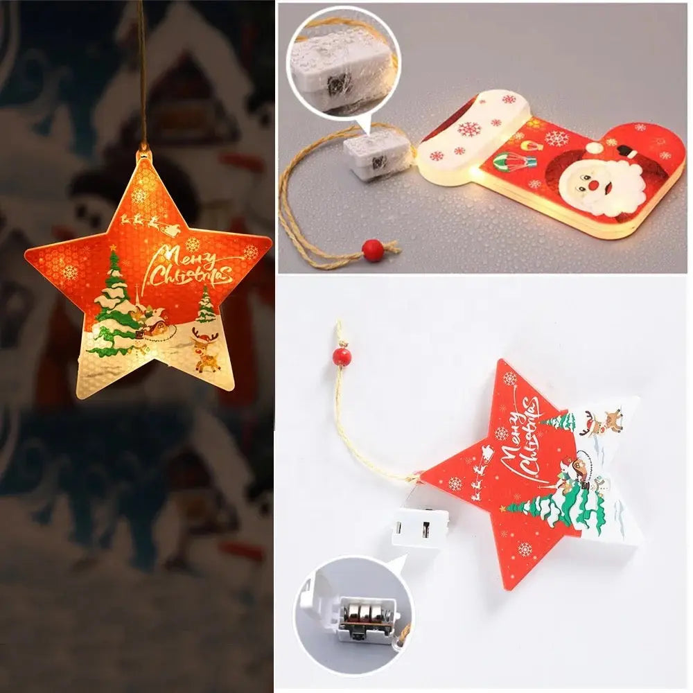Santa Stocking LED Hanging Ornament