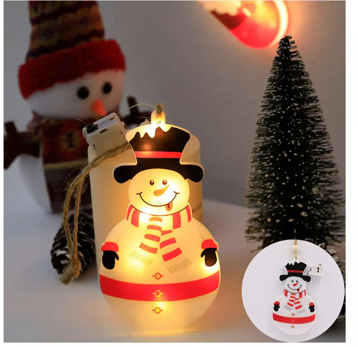 Santa Stocking LED Hanging Ornament