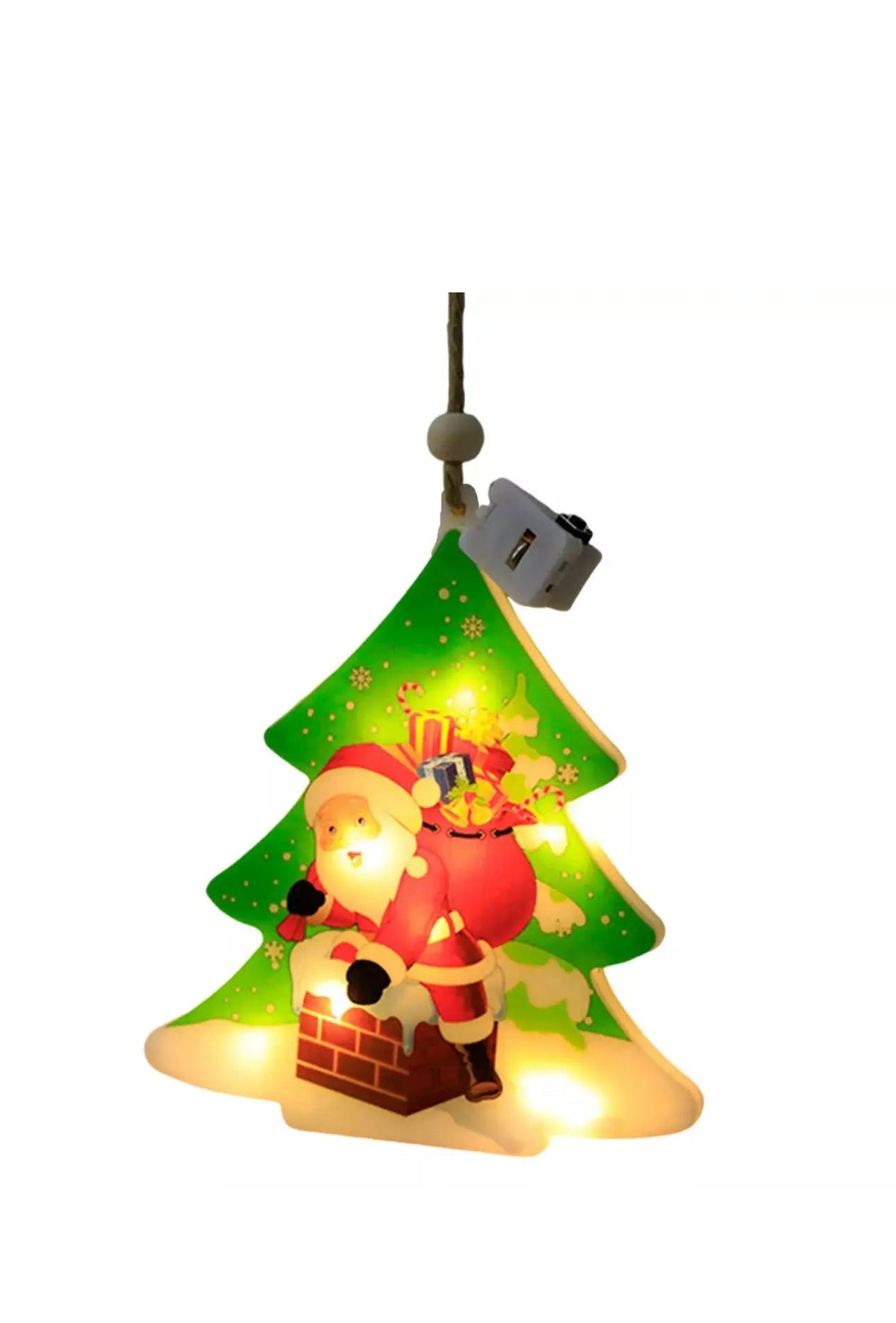Santa Stocking LED Hanging Ornament