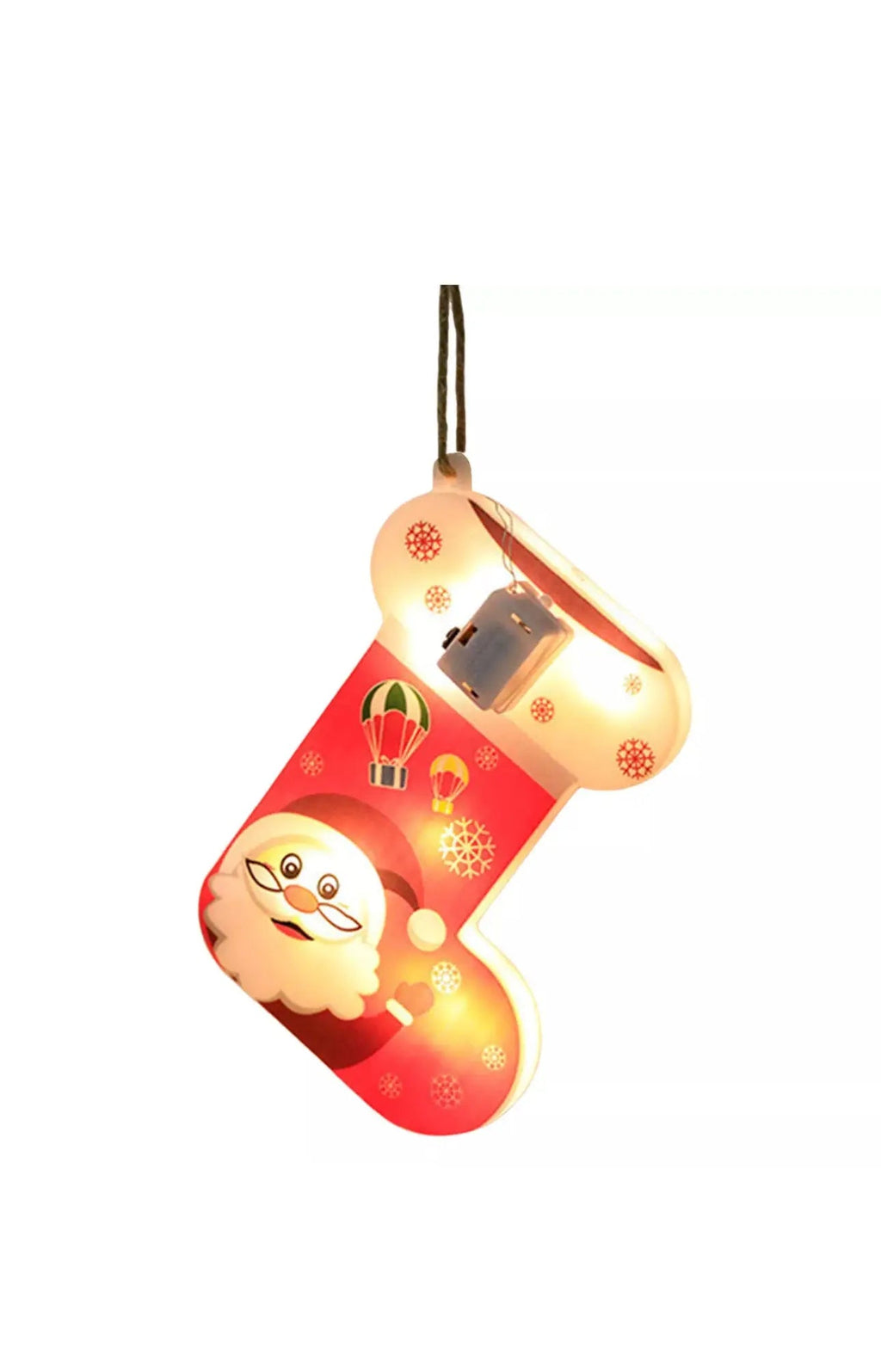 Santa Stocking LED Hanging Ornament