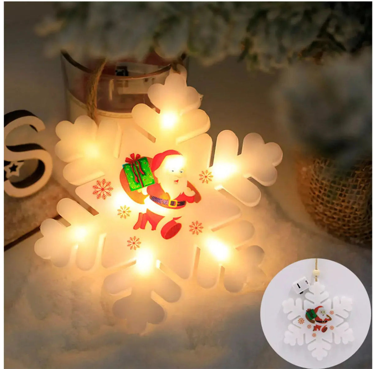 Santa Stocking LED Hanging Ornament