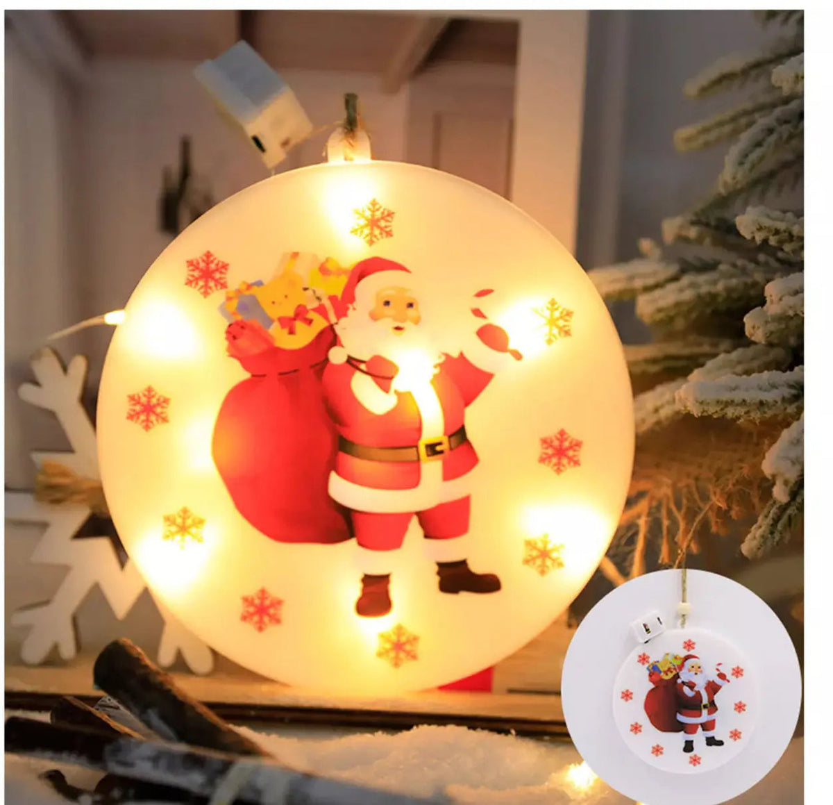 Santa Stocking LED Hanging Ornament