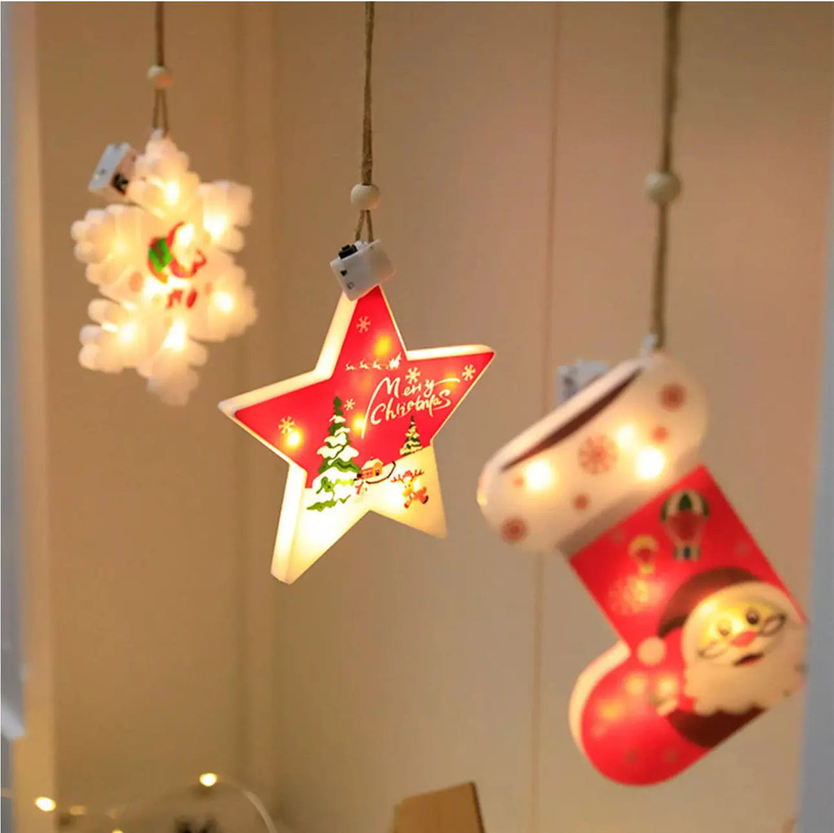 Santa Stocking LED Hanging Ornament