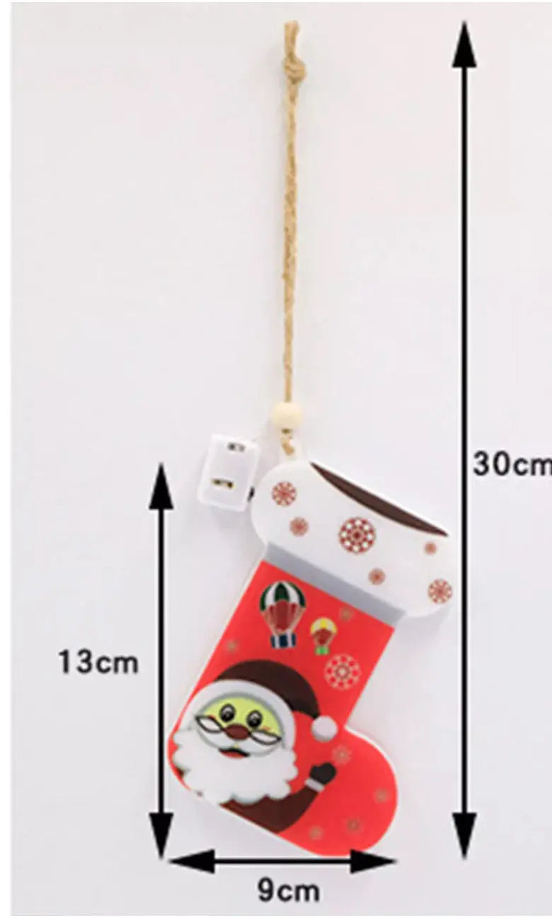 Santa Stocking LED Hanging Ornament