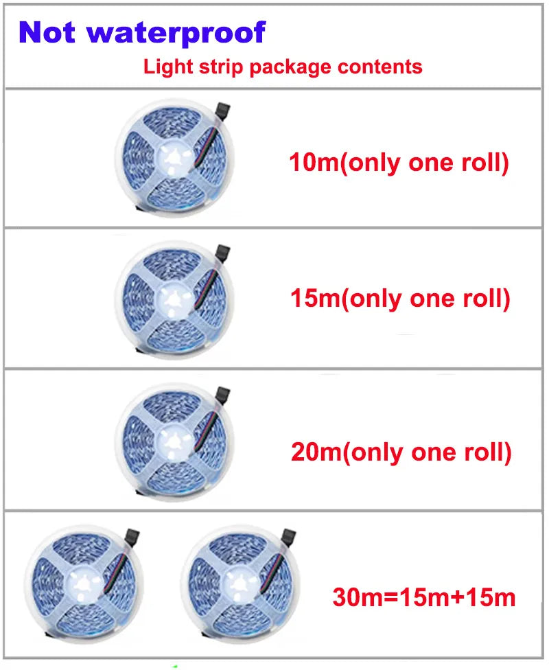 Bluetooth RGB LED Strip Lights (30m)